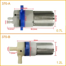 Pumpen 12 V DC Kleine 370 Wasserpumpe mit Gleichstrommotor niedriges Geräusch großer Wasserstrom 0,41,2 l/min zum Trinken von Mini -KLC -Membran -Vakuumpumpe