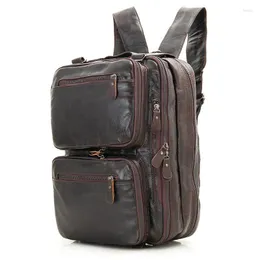 Backpack Nesitu High Quality Black Brown Coffee Genuine Leather Women Men Travel Bags Men's Portfolio Shoulder #M7014