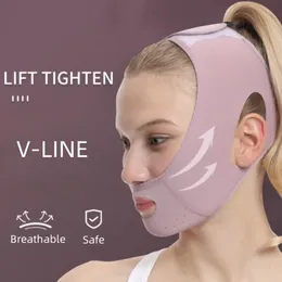 Banda de slimming de rosto respirável para mulheres vline shaper chinel bochecha elevando cinto anti ruga de massagem facial Strap Skin Care 240425