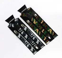 Winfox Camo Mensズボンサスペンダー1インチ幅Yshape Army Green Camouflage Suspenders Mens Braces Q05285193420