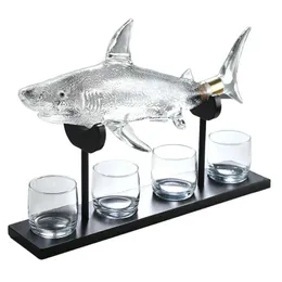 Bar Tools Wine Decanter Shark formad med stativ som används för restauranggåvor Handgjorda blåsgjutna lyx 240426