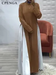 Etniska kläder 2024 Mellanöstern muslimsk blygsam klänning för kvinnor eid arab dubai abaya femme party jalabiya islam långärmad kalkonrock