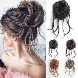 Chignon Chignon Missqueen Capelli sintetici Canna Curly Curly Chignon Grigio nero per donne Wig Hair Holiday Party Essentials Essentials