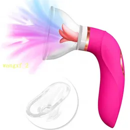 Sanica Kvinnlig sex leksak tung slickande klitoris oral vibrator bröstnippel suger massage