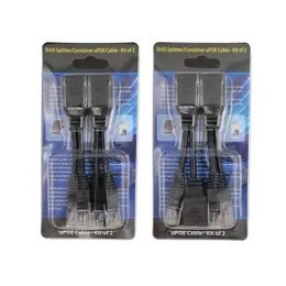 جديد 2024 2PCS/1PAIR RJ45 SPLITTER COMBINER UPOE CABLE KIT POE ADAPTER CABLE CABLE