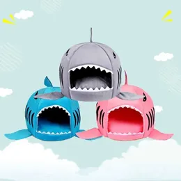 Cat Carriers Crates Houses Dog house shark high-quality cotton small dog cat bed for large dog tents dog house pet products 240426