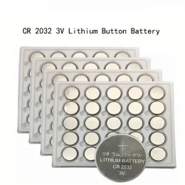 Batterier 100/150/200pcs CR2032 -knappbatterier BR2032 DL2032 ECR2032 Cellmynt Lilon Batteri 3V CR 2032 för Watch Electronic