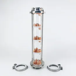 Controls 3"(76mm)od91 Distillation Column with 5pcs Copper Bubble Plates for Distillation,5layer High Quality Glass Rectification Column