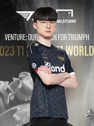 2024 S13 OF Legends Finals Mundial T1 Esports Professional League Training T-shirt Faker Faker Short T-Shirt Tops 240415