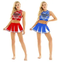 Frauen sexy japanische Schulmädchen Cosplay Uniform Dirndl Mädchen sexy Dessous Gleeing Cheerleader Kostüm Set Halloween Kostüm Femme279x