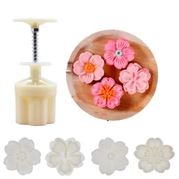 Formen 5/7pcs Jelly Mooncake Form 30g 50g Sakura Form Moon Kuchenform Runde Keksmarken Midautumn Festival Backwerkzeuge