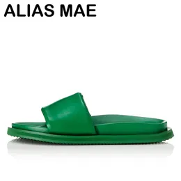 Alias ​​mae öppen tå kvinnors sommar tofflor stilfull casual komfort mjuk enda andningsbar strandsemester billiga vuxna flip-flops lady inomhus arbete strand sandaler