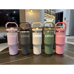 Bottles 30Oz Cups Heat Preservation Stainless Steel Outdoor Large Capacity Tumblers Reusable Leakproof Flip Cup Water Bottle Outside Mugs US STOCK 0426