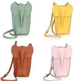 Designer Bag Mini Elephant Cute Money Shoulder Bag Girl Fashion Genuine Leather Soft Small Card Phone Bag Coin Wallet
