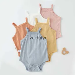 Rompers Summer Mabn Girls Thin Style Bodyyuit Madeler Solid Color Hollow Out Tap Top Topsuit Newborn One Piece H240429