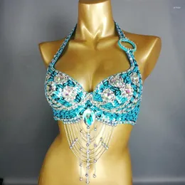 Sahne Wear Womens Lady Belly Dance Costume Sutyen Boncuk Sequin Seksi Dans Kıyafetleri Gece Kulübü Bellydance Tops