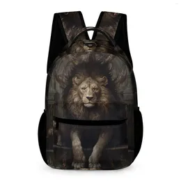 Backpack Lion Gothic Mystic Aesthetic Backpacks Girl University Durable School Bags Custom Rucksack