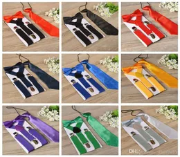 حمالات الأطفال مع Tie Bowtie Outfits Clipon yback Bow Tie Bow Solid مرنة قابلة للتعديل حزام الحفلات بدلة مدرسة الزفاف هدية 6113949