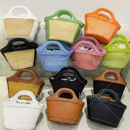 حقيبة سلة منسوجة Tropicalia Micro من المنسوجة من المنسوجة حقائب اليد الفاخرة مصممة كروس جودال نساء من جلد الصيف شاطئ الكتف