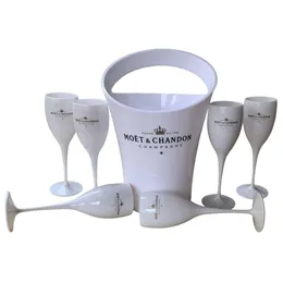 Baldes de gelo e refrigeradores 6 xícaras 1 copo de vinho de balde de 3000 ml de cálices acrílicas Champagne Glasses Bar Party Bottle Bottle Drop Drop Delivery Home Otior