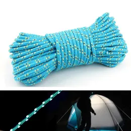 Paracord 5mm Thick 10M20M Reflective Paracord Rope for Outdoor Tent Camping Hiking Clothesline Windproof Pull Rope Canopy Accessories