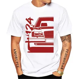 Herr t-shirts nya sommar mode män kort slve w124 quot; Dirty Style T-shirt Boy Sport Casual White Tops Vintage Car Hip Hopps T240425