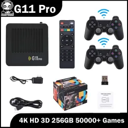 Игроки G11 Pro 4K HD 3D Gamebox Console 64G 128G 256G Game Stick 2,4G Беспроводная поддержка Gamepad PSP GBC GBA N64 40000+ Games