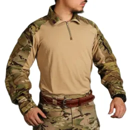 Lager Emersongear G3 Combat Tactical Shirt Uppgraderad version Mens BDU Sports Slim Fit Military Duty Tops äkta multicam