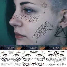 Transferência de tatuagem 1pc Halloween impermeável tatuagem Tattoo adesivo Face Maquia