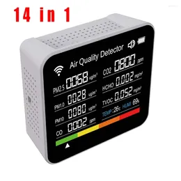 I 1 Tuya WiFi Air Quality Monitor CO2 Detector Real Time Monitoring Big Display Home Test Kit App Control Alarm Function