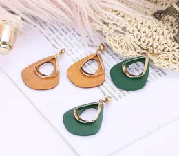 Dangle Chandelier 2021 Fashion Boho Geometric Unique Wooden Drop Earrings For Women Bohemian Vintage Wood Earring Jewelry2604836