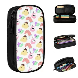 Adorável amigas sorridentes Padrão Case a lápis Pim e Charlie Pencilcases Pen para garotas Bolsas de menino alunos presentes da escola Peijs artigos de papelaria