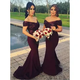 One Pcs Bury Sparkly Sequined Mermaid Bridesmaid Off the Shoulder Best Wedding Party Dresses Blush Pink Maid of Honor Gowns 2024