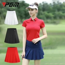 Shorts PGM Women High Welf Golf Short Short Shone Ladies Elastic Welband Skirt Girls Girls Antiexposure Skirts Slim Golf Skorts