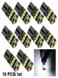 10st bil LED T10 glödlampor källa 9 SMD 2835 Canbus W5W 147 Wedge Door Instrument Sidmakare Lamp DC 12V White New6239823