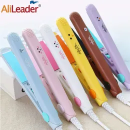 Piastra 2 su 1 PACCIA DI MERO FATTO PROTABEL piastra e ferro arricciacapelli da 6,7 "Mini capelli dritti in ceramica Irri piatti arricciati di ferro per ragazze