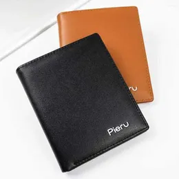 Plånböcker mode kreativa vikbara män plånbok enkel svart brun pu mynt handväska bärbar högkvalitativ korthållare