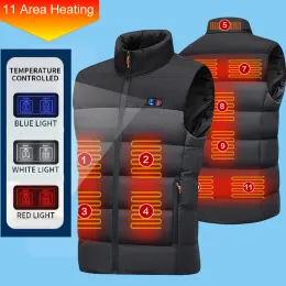 Clothings New 11 Places Zones Winter Heating Jacket Washable Electric Heated Vest Splicing Thermal Waistcoat Thermostatic Heated Vest