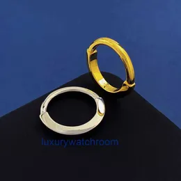 Women Band Tiifeany Ring Jewelry The New T-House Lock Series with Chain Unisex Smooth Oval Stylish Simple and Versatile