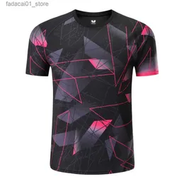 Męskie koszulki Outdoor Badminton Sports Training Odzież męska T-koszulka Ogniarska krótkie rękawowe dres dresowy Casual O-Neck Women Bluzy Q240426