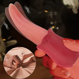 10 velocità di leccatura realistica Lingua rosa per le donne capezzoli Stimolazione clitorideo giocattoli sessuali coppie femminili adulti 240412