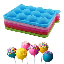 Schimmelpilze 12 Loch Silikonkuchen Pop Form Kugelform Die Form Kuchen Lollipop Süßigkeiten Schokolade Schimmel Küche Back Eisschale Werkzeugzubehör Accessoires