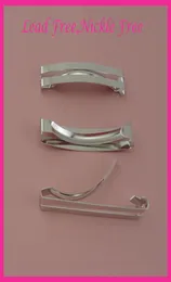 20PCS Silver Finish 60cm 235quot Flat double bars metal hair barrettes at lead and nickle Bargain for Bulk1330087