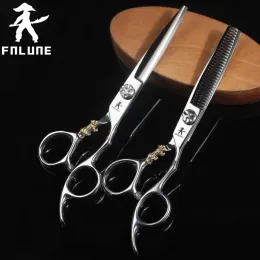 Shears fnlune 6.0 Japan Steel Professional Hair Salon Scissors Cut Barberアクセサリーヘアカット薄化せん断装飾ツールハサミ