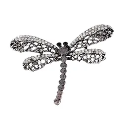 2019 Vintage Dragonfly Brosche Frauen Insekten Schmuck Schmuck aus Strassbroschen Broches Damen Lapel Hijab Schalbanquet Pin 10p1948078