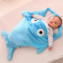 Bags Infant Sleeping Bag Shark Shape Sleeping Bag Cartoon Antikick Is Autumn And Winter Newborn Baby Out Of Cotton Creative Gifts