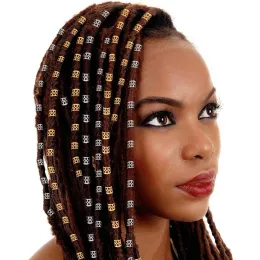 50pcs/Los 50pc Großhandel Dreadlock -Haarringe für Geflecht Friseur verstellbarer Manschetten Clip Dirty Braids Perlen Haarnadel Schmuck Haarzubehör Accessoires