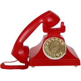 アクセサリーロータリーダイヤル電話レトロラインライン電話とホームオフィス用のスピーカーと発信者IDを備えたクラシックメタルベルコード付き電話