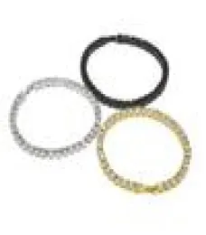 2020 MENS DIAMOND ICED ut tenniskedjan smycken armband med silver svart guldkedja armband 5mm7446474