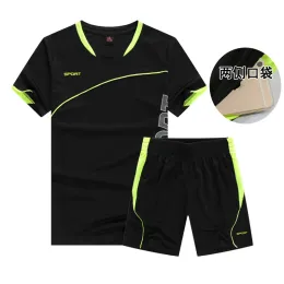 Maglioni che corrono set da uomo abbigliamento sportivo abiti a maniche corte fitness basket da basket da tennis calcio più size abbigliamento da palestra 2 pezzi abiti sportivi